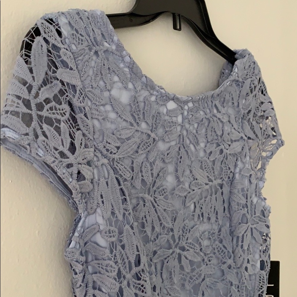 Periwinkle blue lace cap sleeve dress. Lulus XS